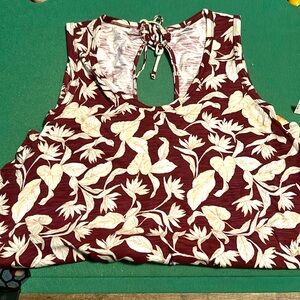 Scoop neck purple and white peek a boo tank